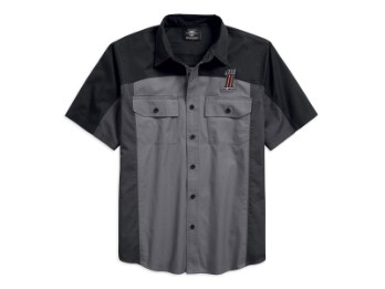 Hemd, Kurzarm, 1# Colorblock, Harley-Davidson, Grau/Schwarz