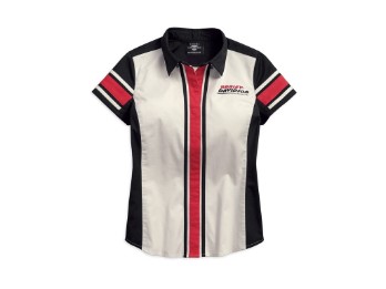 Hemd, Kurzarm, Colorblock, Harley-Davidson, Weiß