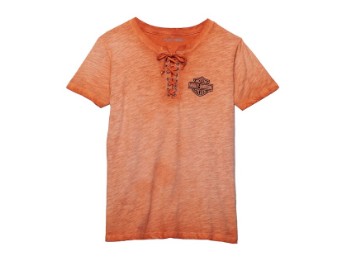 T-Shirt, Throttle Lace-up, Harley-Davidson, Orange