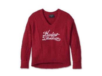 Harley-Davidson Damen Knit Sweater Rot