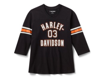 Harley-Davidson Essential 3/4 Sleeve V Neck für Damen 96262-26VW