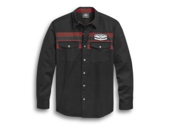 Langarmhemd, Harley-Davidson, Chest Stripe, Schwarz