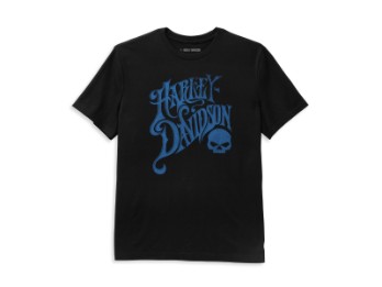 T-Shirt, Skull Black Beauty, Harley-Davidson, Schwarz/Blau