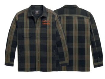 Shirt Jacke, Arched Logo, Harley-Davidson, Braun gestreift