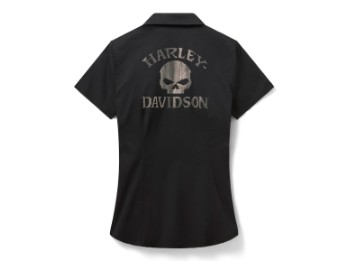 Harley-Davidson Willie G Bling Garage Shirt für Damen - Harley Black 96348-26VW 