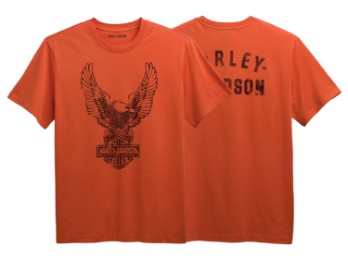 T-Shirt, Winged Eagle, Harley-Davidson, Orange