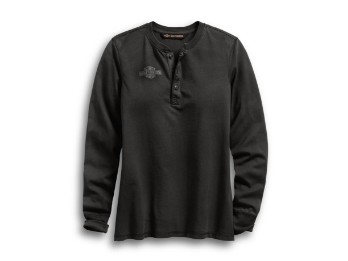 Langarmshirt, Skull, Harley-Davidson, Schwarz