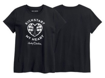Harley-Davidson Damen T-Shirt Kickstart My Heart Schwarz