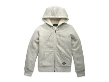 Harley-Davidson Damen Hoodie Road Home Sherpa Lined Grau