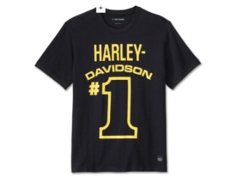 Harley Davidson T-Shirt #1 für Herren Schwarz/Gelb