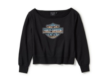 HARLEY-DAVIDSON DAMEN CHROME EVO OFF THE SHOULDER CREW / 96418-25VW