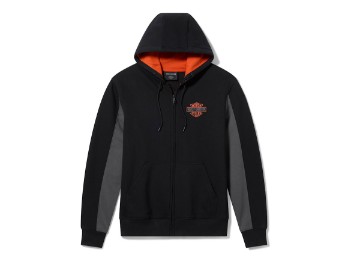 Harley-Davidson Essential Full Zip Hoodie für Herren - Colorblock - Harley Black & Asphalt 96422-26VM