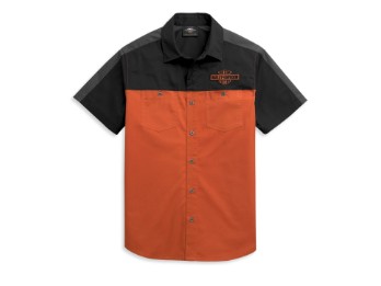Hemd, Colorblock, Harley-Davidson, Orange/Schwarz/Grau