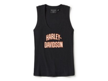 HARLEY-DAVIDSON DAMEN ESSENTIAL GERÖTETES TANK MIT GEWÖLBTER SCHRIFT / 96457-25vw