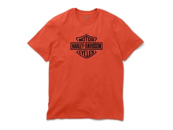 Harley-Davidson Standard Bar & Shield T-Shirt für Herren - Vintage Orange 96487-26VM