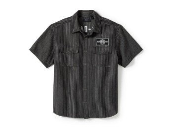 SHIRT-WOVEN,BLACK/DARK GREY / 96493-25VM