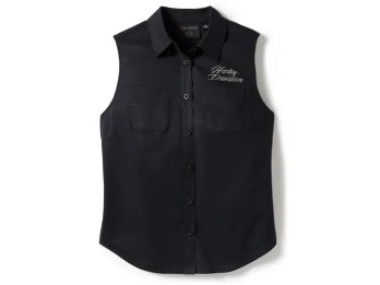 Harley-Davidson Damen Shirt ärmellos Essential Bling schwarz / 96553-25vw