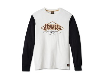 Harley-Davidson Longsleeve 120th Anniversary Colorblock Weiß Schwarz