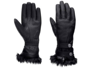 ♀ Handschuhe, Leder, Harley-Davidson, Schwarz