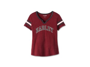 Harley-Davidson Shirt American Notch Neck Tee Winery Rot
