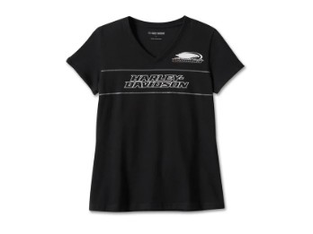 Harley-Davidson Damen Screamin' Eagle Kurzarm Shirt Schwarz