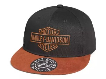 Harley-Davidson Baseball Cap Bar & Shield Snapback Schwarz/Orange