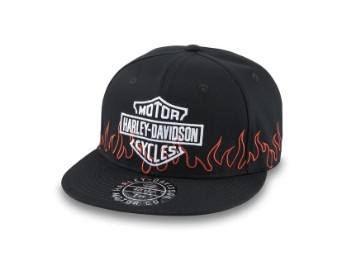 Harley-Davidson Flames Fitted Hat Schwarz