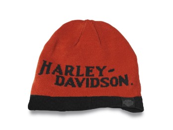 Mütze, Bar & Shield, Harley-Davidson, Orange/Schwarz