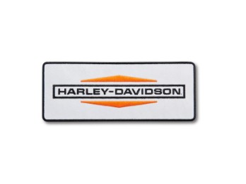 Aufnäher "Stacked Logo Large Iron-On", Harley-Davidson, Weiß/Orange/Schwarz