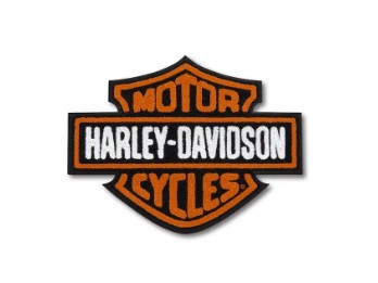 Aufnäher "Vintage Logo Large Iron On", Harley-Davidson, Orange/Schwarz/Weiß
