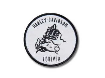 Aufnäher "Harley Forever Iron On", Harley-Davidson, Weiß/Schwarz 