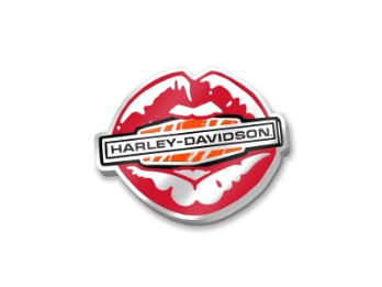 Anstecker "Kiss Harley® Enamel", Harley-Davidson, Rot/Weiß/Orange/Schwarz