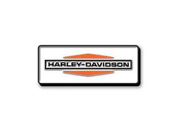 Anstecker "Stacked Logo Enamel", Harley-Davidson, Weiß/Orange/Schwarz