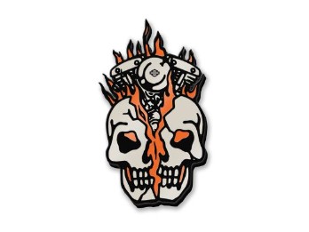 Anstecker "Skull Bust Enamel Pin", Harley-Davidson, Beige/Orange/Schwarz