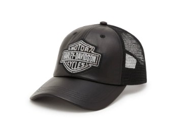 Bling Bar & Shield Trucker Cap aus Leder / 97707-25VW