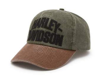 Harley-Davidson Baseball Cap Arched Font Panhead grün/braun / 97716-25VM