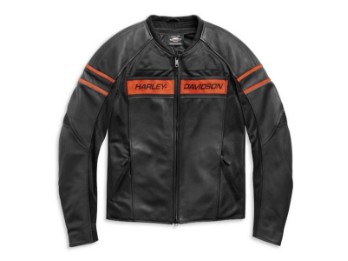 Lederjacke, Brawler, CE-geprüft, Harley-Davidson, Schwarz