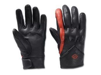 Harley-Davidson Damen Leder Handschuhe Tonkin schwarz/orange/98103-24VW