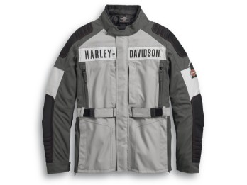 Motorradjacke, Vanocker, Wasserdicht, Harley-Davidson, Grau/Schwarz/Weiß
