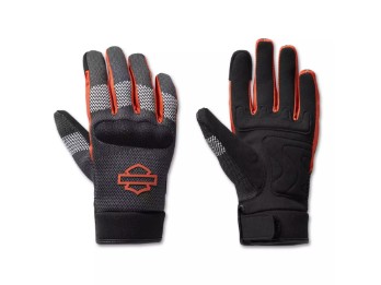 Harley-Davidson Handschuhe Dyna Textil Mesh schwarz grau orange