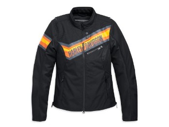 Textiljacke, Sidari, Harley-Davidson, Schwarz/Orange Streifen