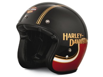 Helm, Jethelm, The Shovel B01, Halbschalenhelm, Harley-Davidson, Schwarz