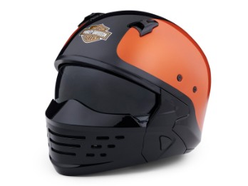 Helm, Sport Glide 2-in-1 X07, Harley-Davidson, Schwarz/Helm, Sport Glide 2-in-1 X07, Harley-Davidson, Schwarz/Orange