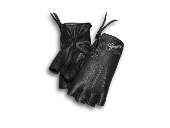 ♀ Handschuhe, Fingerlos, Distressed Perforated, Harley-Davidson, Schwarz