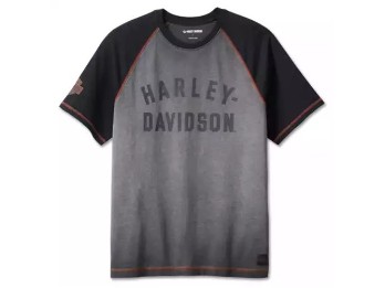 Harley-Davidson T-Shirt Iron Bond Raglan Grau/Schwarz