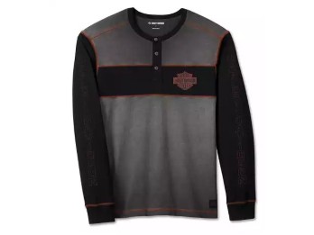 Harley-Davidson Henley Shirt Iron Bond Grau/Schwarz
