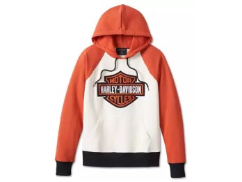 Harley-Davidson Hoodie Custom Colorblock Bar & Shield Orange