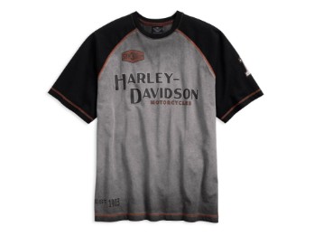 T-Shirt, Iron Block Raglan, Harley-Davidson, Grau