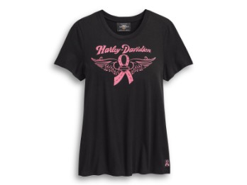 T-Shirt, Pink Label Winged, Harley-Davidson, Schwarz/Pink