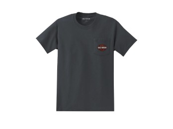 T-Shirt, Bar & Shield Pocket, Harley-Davidson, Grau